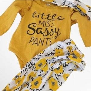 3 piece baby girl outfit size 3-6 months